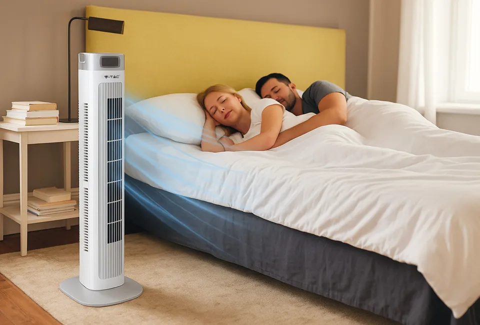 Ventilateur tour &eacute;l&eacute;gant &agrave; 3 vitesses