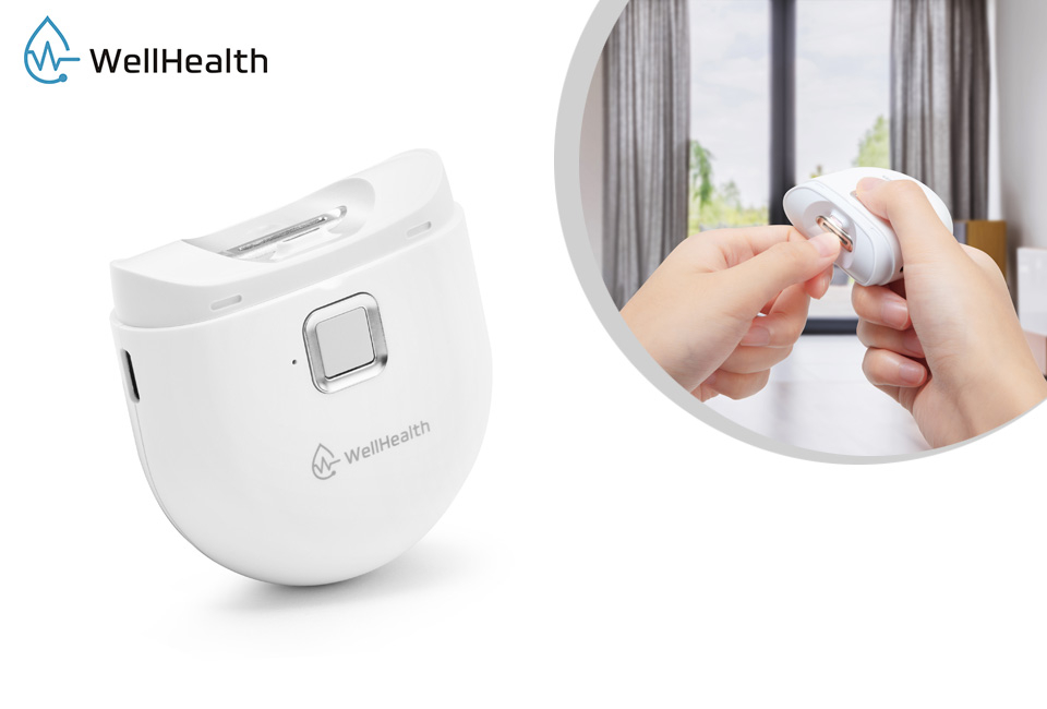 Corta-unhas elétrico com bandeja de recolha e luz LED