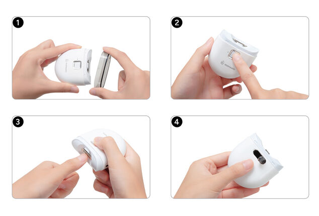 Corta-unhas elétrico com bandeja de recolha e luz LED