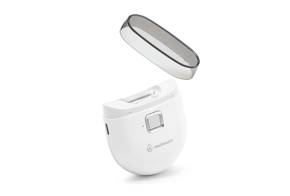 Corta-unhas elétrico com bandeja de recolha e luz LED