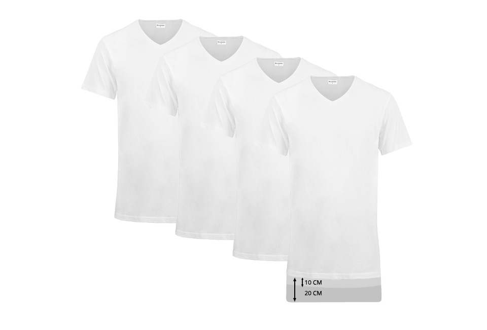 4-pack extra lange katoenen T-shirts