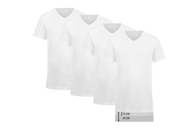 4-pack extra lange katoenen T-shirts