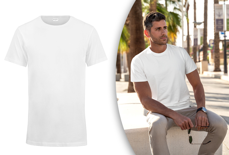 4-pack extra lange katoenen T-shirts