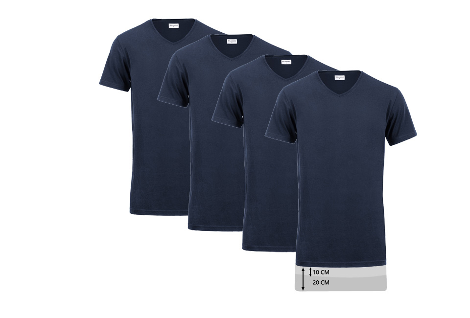 4-pack extra lange katoenen T-shirts