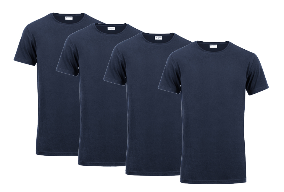 4-pack extra lange katoenen T-shirts