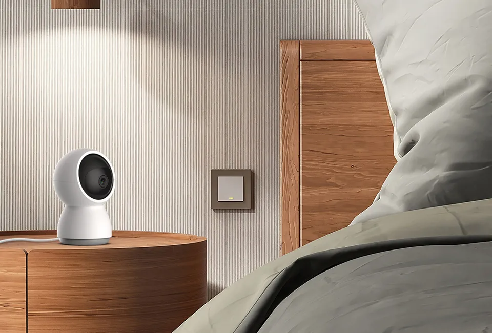 Cam&eacute;ra de s&eacute;curit&eacute; int&eacute;rieure intelligente avec vision nocturne