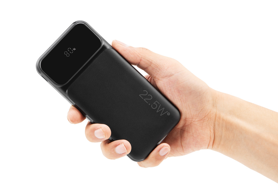 Leistungsstarke 10.000 mAh Powerbank mit Display