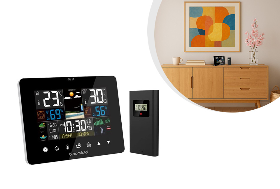 Digitaal weerstation met weersvoorspeller