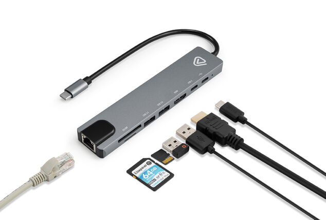 Adaptateur USB 8-en-1 pour une transmission rapide des fichiers
