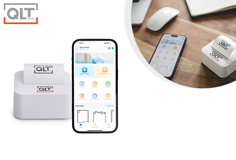 Mini bluetooth-printer inklusiv 3 printerruller