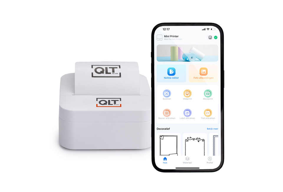 Mini bluetooth-printer inklusiv 3 printerruller