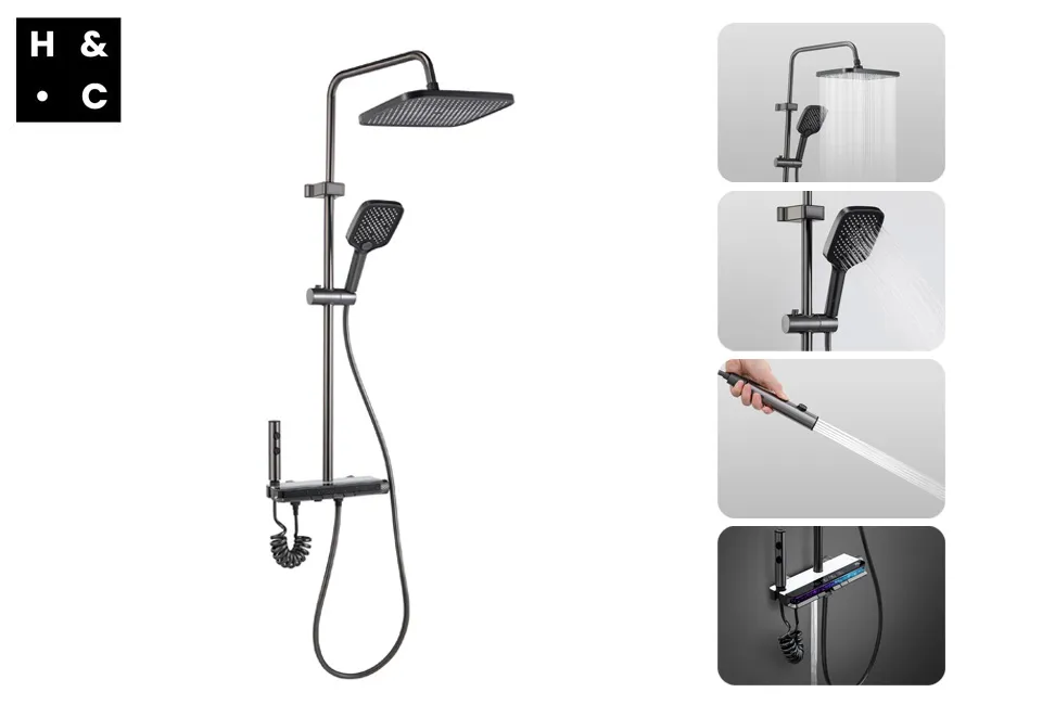 Set doccia di lusso con rubinetto, doccia e bidet