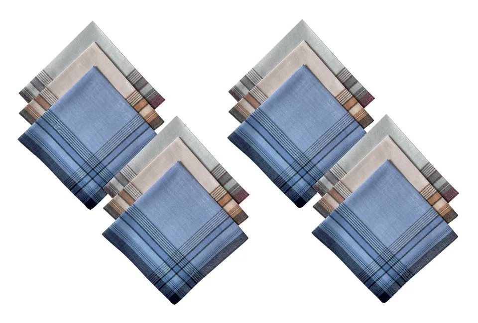 12 cotton handkerchiefs