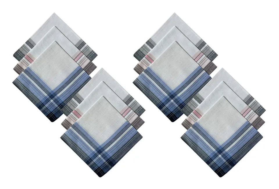 12 cotton handkerchiefs