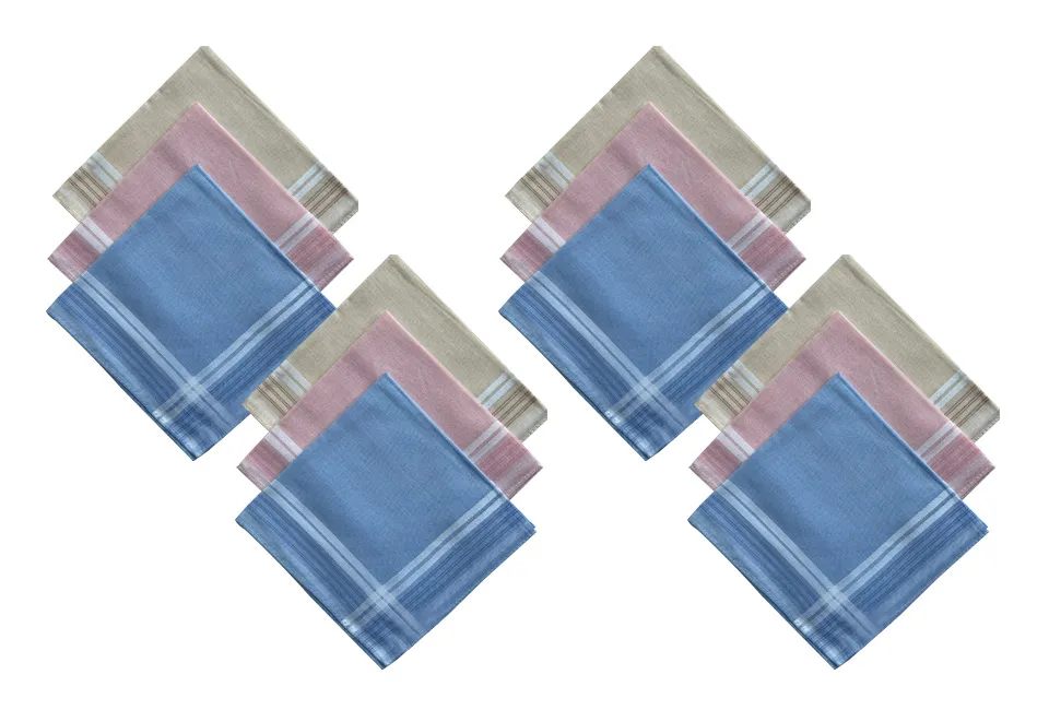 12 cotton handkerchiefs