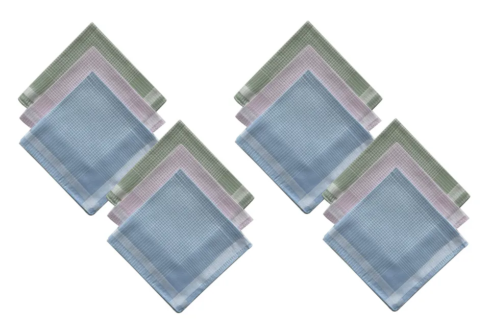12 cotton handkerchiefs