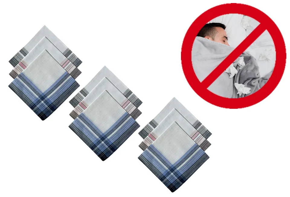 12 cotton handkerchiefs