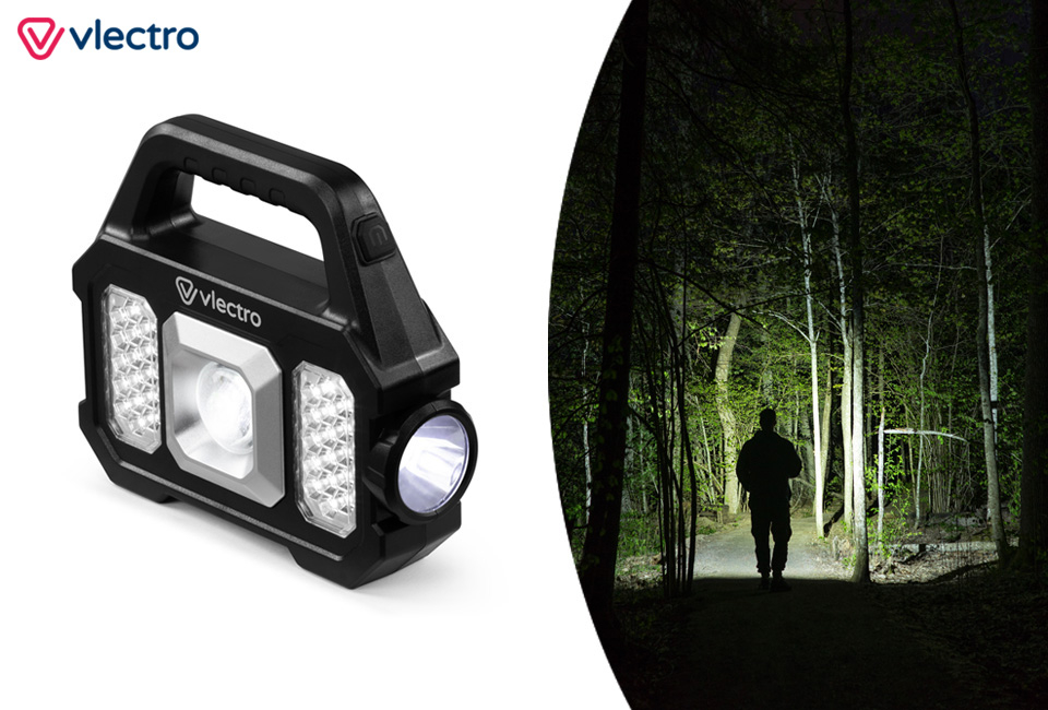 Lampe de poche solaire rechargeable : 1+1 gratuit
