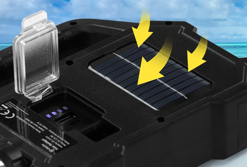 Solar-powered rechargeable torch: bogof