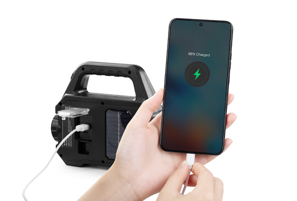 Lampe de poche solaire rechargeable : 1+1 gratuit