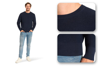 Stylischer Herrenpullover aus Baumwolle mit Waffelmuster — 3