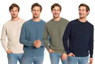 Stylischer Herrenpullover aus Baumwolle mit Waffelmuster — 4