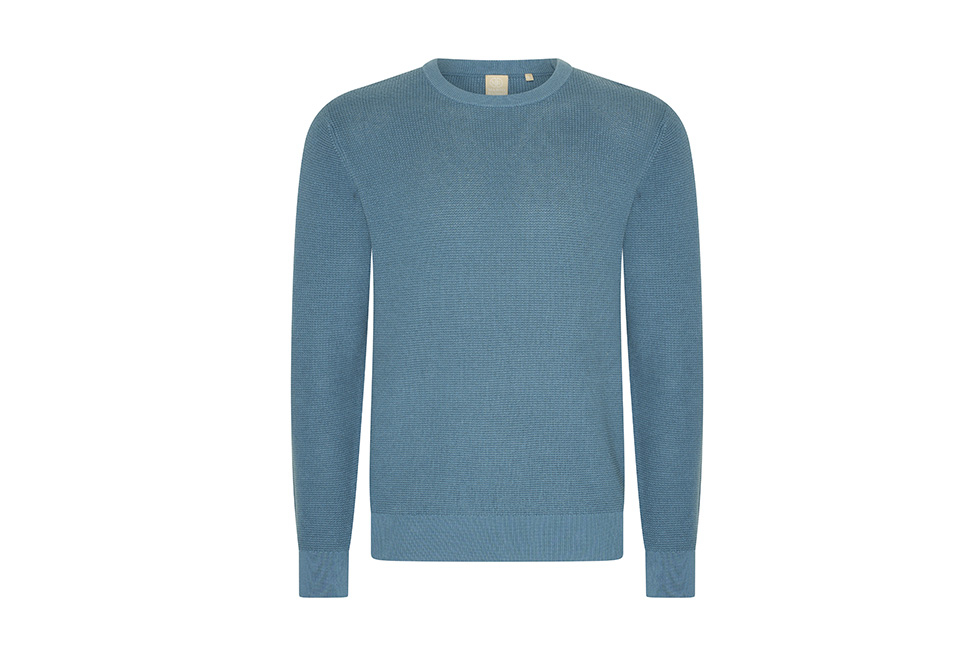 Stylischer Herrenpullover aus Baumwolle mit Waffelmuster