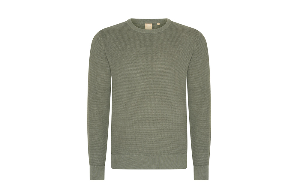 Stylischer Herrenpullover aus Baumwolle mit Waffelmuster