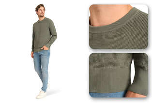 Stylischer Herrenpullover aus Baumwolle mit Waffelmuster — 8