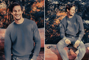 Stylischer Herrenpullover aus Baumwolle mit Waffelmuster — 13