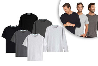 Lot de 6 T-shirts en coton à manches courtes et longues