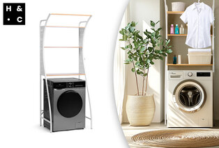Armoire de rangement avec 3 étagères pour machine à laver