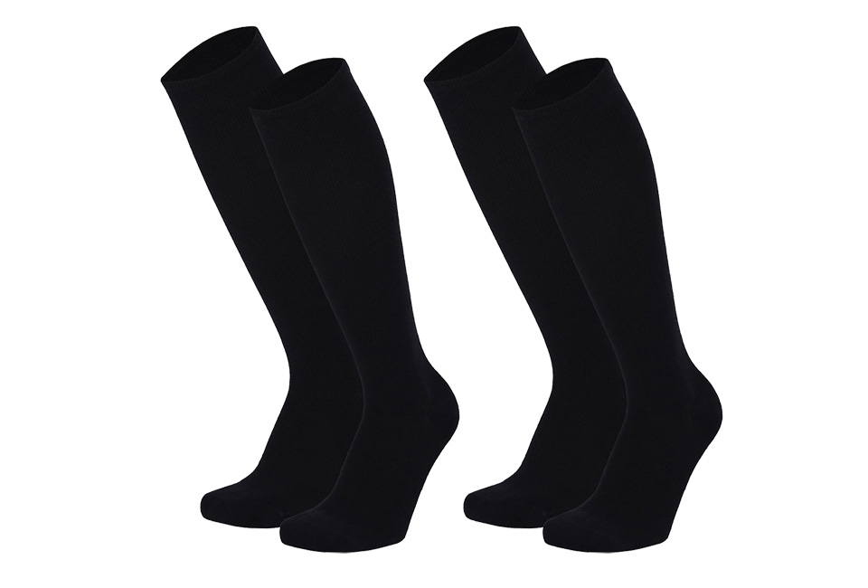 2 pares de meias de compressão de viagem e conforto para homem e mulher