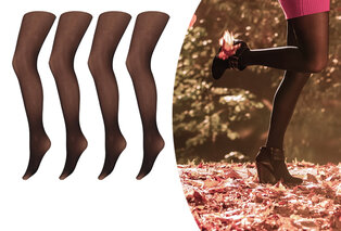 2 paires de collants noirs au look nude