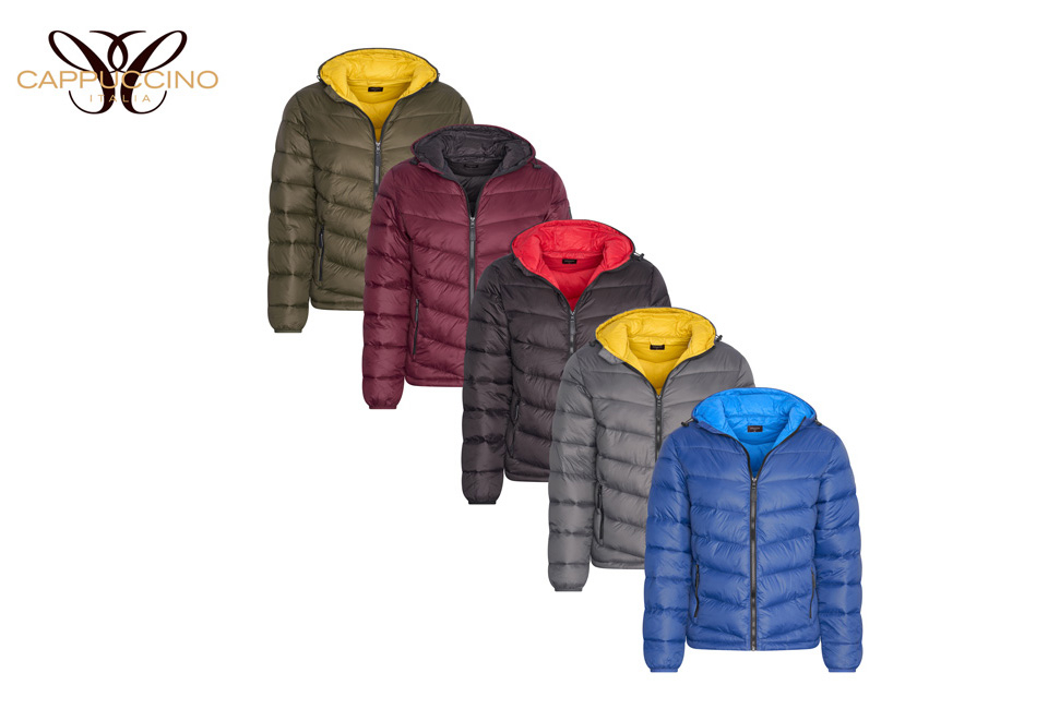 Cappuccino winterjas met capuchon voor heren