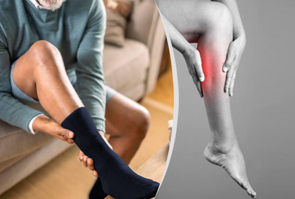 6 pairs of diabetic socks with non-constricting cuffs