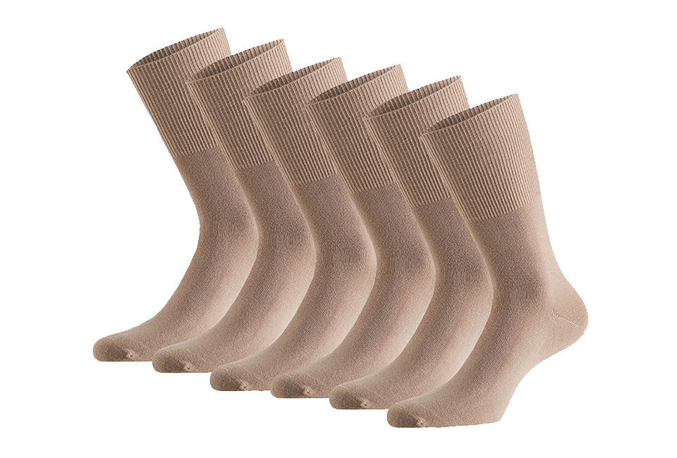 6 pairs of diabetic socks with non-constricting cuffs