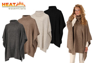 Poncho élégant en tricot pour femmes avec col roulé