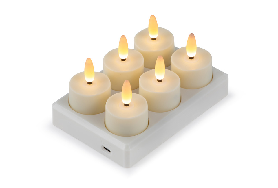 Velas LED recarregáveis com comando