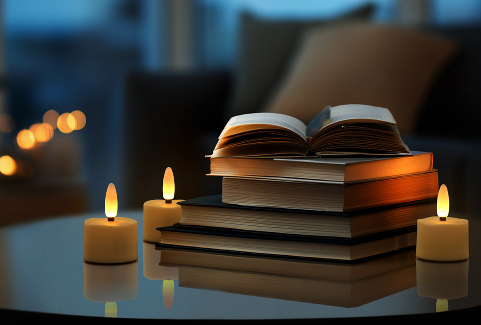 Velas LED recarregáveis com comando