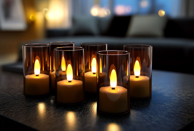 Velas LED recarregáveis com comando