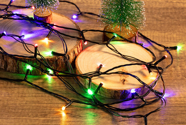Guirlande de Noël lumineuse à piles avec changement de couleur et boîte de rangement incluse