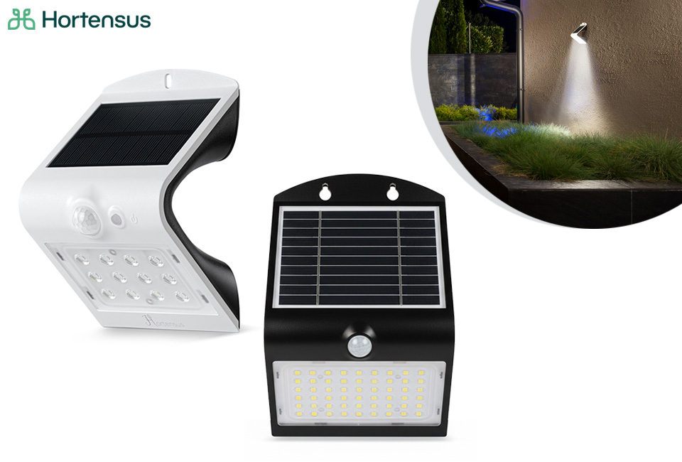 Ledwandlamp 1,5W of 4W op zonne-energie met bewegingssensor