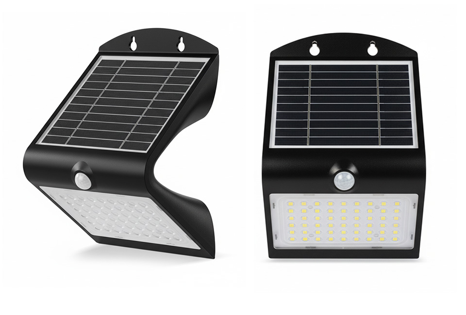 Solar-powered LED wall light 1.5W or 4W with motion sensor