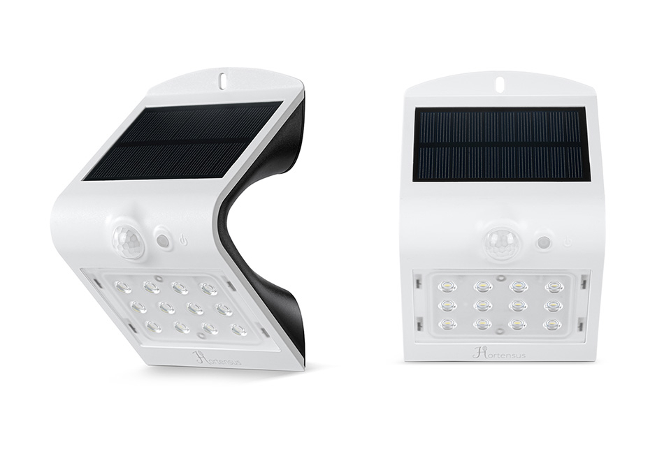Solar-powered LED wall light 1.5W or 4W with motion sensor