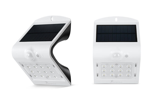Solar-powered LED wall light 1.5W or 4W with motion sensor