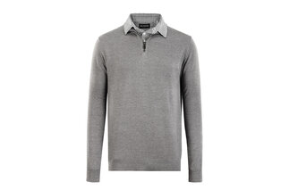 Men's pullover with shirt collar and half-zipper — 7
