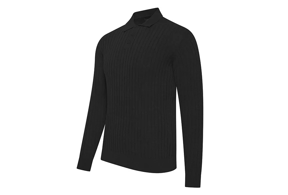 Polo de manga larga con cierre de botones