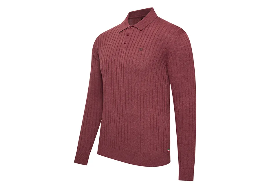 Polo de manga larga con cierre de botones