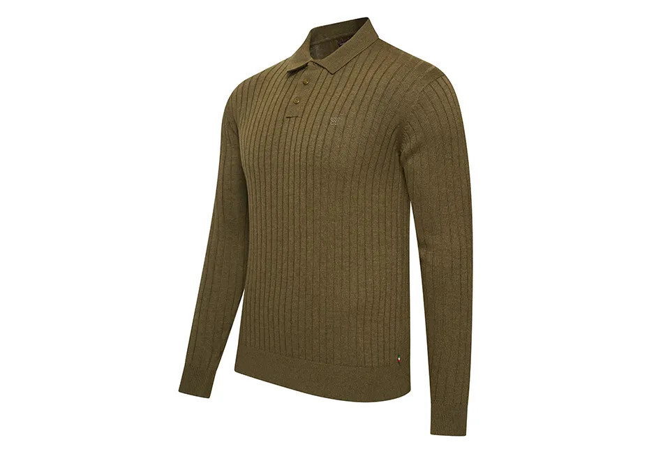 Polo de manga larga con cierre de botones